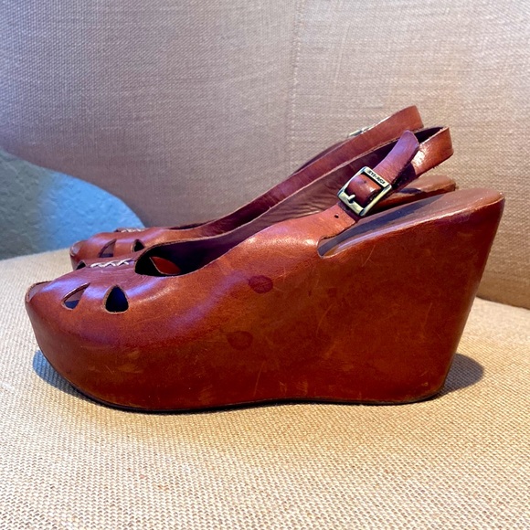 Kork Ease Wedges Leather Sandals Shoes Sz 7/38 - Picture 5 of 7